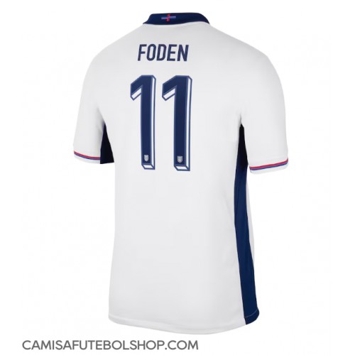 Camisa de time de futebol Inglaterra Phil Foden #11 Replicas 1º Equipamento Europeu 2024 Manga Curta